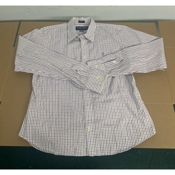 Men's polo Ralph Lauren longsleeve button-down plaid medium - Picture 6 of 14